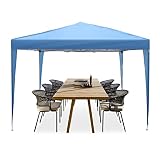 LONABR 10X10 Pop up Gazebo Height Adjustable Outdoor Canopy for Patio, Backyard Tent Canopy, Blue