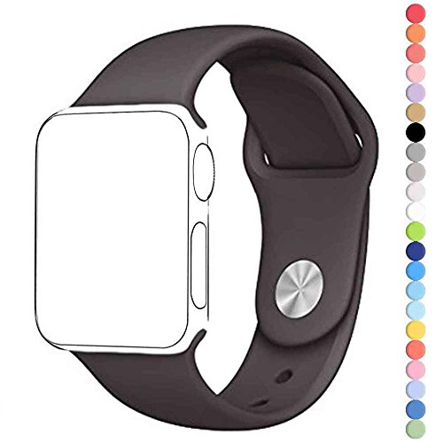 Apple Watch Band Series 1 Series 2, HuanlongTM New Soft Silicone Sport Style Replacement Iwatch Strap for Apple Wrist Watch (Cocoa 42mm S/M)