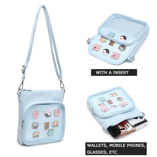 Image of Mini Ita Crossbody Purse, Pin Display Small Shoulder Bag For Anime
