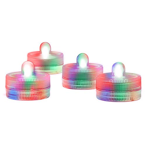 Image of Submersible LED Lights cr2032 Battery Powered Underwater Waterproof LED Tea Light Candles for Events Wedding Centerpieces Vase Floral Xmas Holidays Home Decor Lighting(Pack of 12) (Multi-colored)