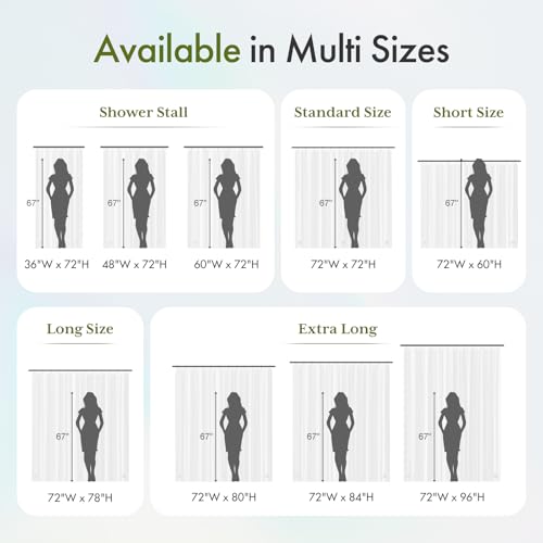 Image of Bathway Shower Curtain Liner 2 Pack, Clear Shower Curtain Liner 72x72 PEVA Waterproof Shower Curtain Liner Plastic with 3 Stones and 12 Rustproof Metal Grommets, Lightweight Shower Liner for Bathroom