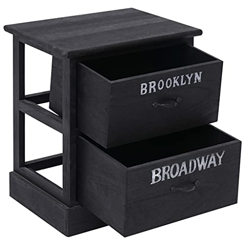 Table de chevet vintage noire pour optimiser les petits espaces - 5
