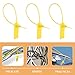 TOMETURE 50pcs Waterproof Yellow Plastic Shipping Tags with Zip Ties, Writable Cable Tie Labels for Logistics, Industrial Packaging, and Secure Luggage Identification