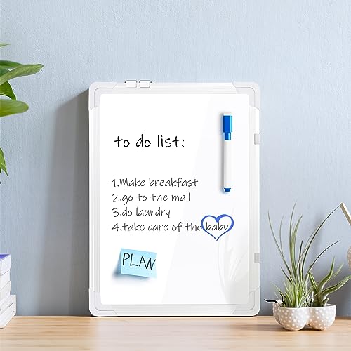 ARCOBIS Small Dry Erase White Board, 12 Inch x 16 Inch Magnetic Hanging Double-Sided Whiteboard for Wall, Portable Mini White Board for Kids Drawing, Kitchen Grocery List, Cubicle  image 4