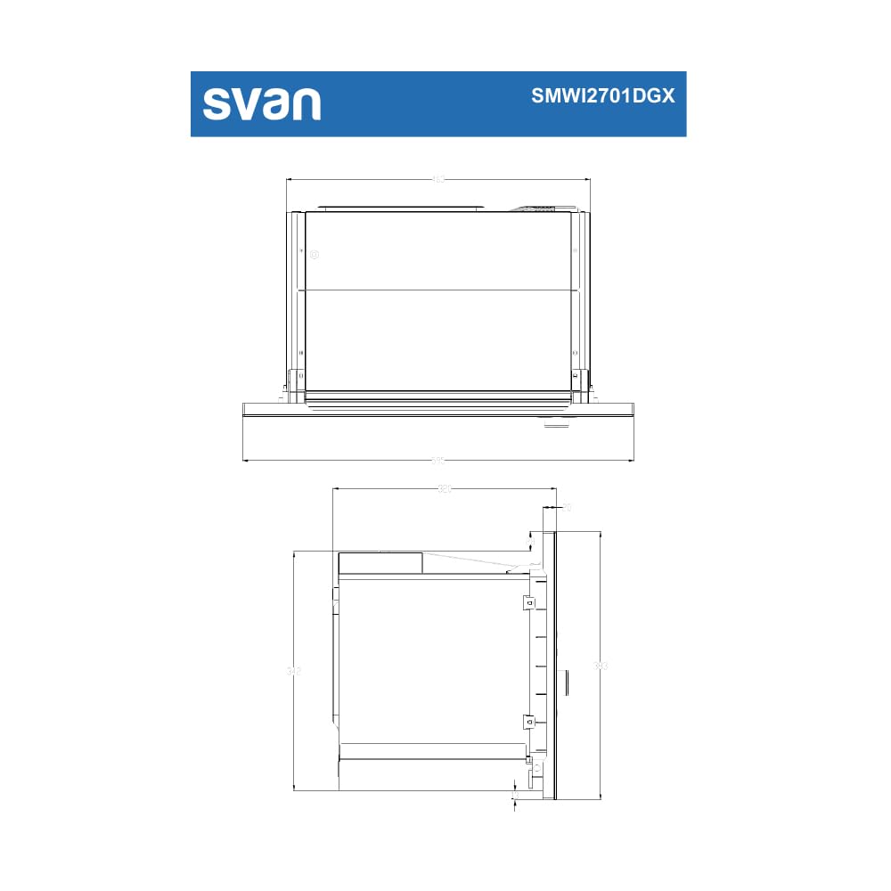 Svan Microondas 20 Litros con Grill Inox SMWI2701DGX. 700W, Grill 1000W, 8 Programas, Modo Descongelación, Revestimiento Interior, Fácil Limpieza, Temporizador 95min.