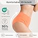 QINCAO Unterhosen Damen, 6er Pack Hohe Taille Slips Baumwolle Unterwäsche, Stretch Atmungsaktiv Panties Weich