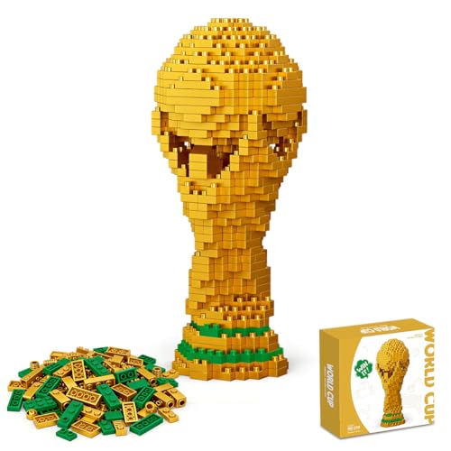 Lot de 500 blocs de construction de football, miniatures 3D, jouets éducatifs, micro football, décoration de blocs de construction, jouet de construction créatif, cadeau pour adultes et enfants