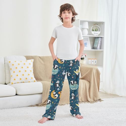 Boys' Pants Space Sleep Panda Long Bottoms Jogger Pants Elastic Waist Trousers with Pockets S-XL3