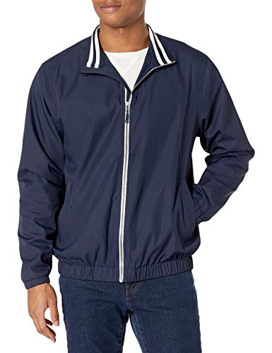 Cutter & Buck Men's Water Resistant Twill Nine Iron Full Zip Lightweight Jacket, Liberty Navy, Large