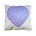 Aratextil. Funda de cojin infantil lavable. Diseño Corazon Lila. 40x40 cms