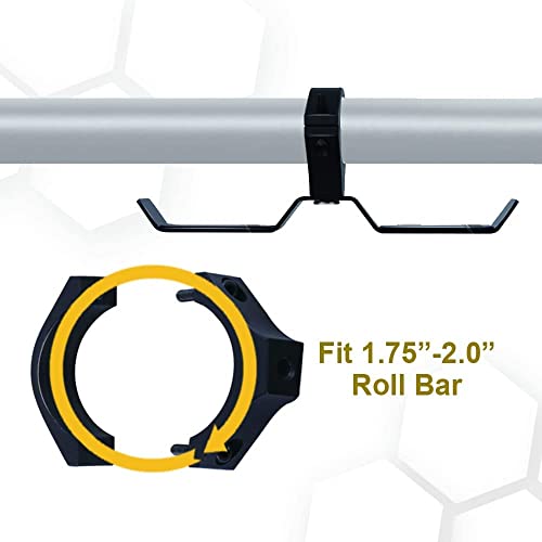 Al4X4 Utv Helmet Hanger Aluminum Headset Hanger Fits 1.75"-2" Roll Cage, Utv Hanger For Headset Helmet Goggle Gloves, Compatible With Polaris Rzr Can #TOP1