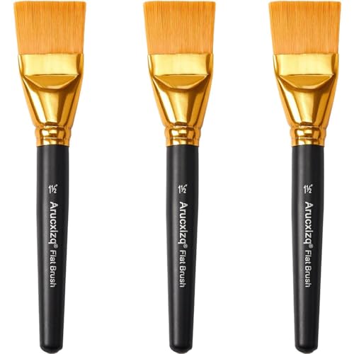 Pinceles planos para pintura 1.5 pulgadas set de 3 piezas Arucxlzq