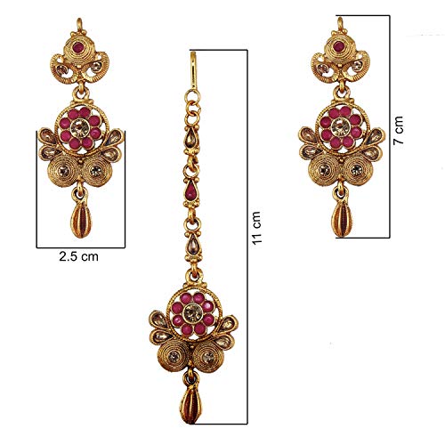 Image of Lucky Jewellery Designer Gold Plated Copper Stone Long Necklace Set for Girls & Women (430-G2SR-1083-PARENT)