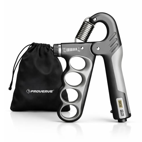 Image of Adjustable Hand Gripper with Counter (5-100kg) | Grip Strengthener for Men & Women | Steel Coil Forearm Exerciser | Finger & Hand Gym Equipment for Strength Training (Black & Grey)