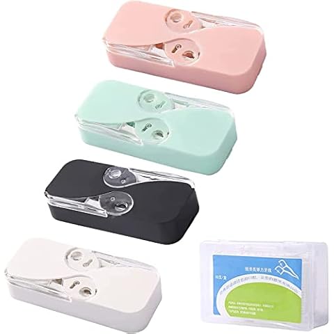 4PC Portable Floss Dispenser - Upgrade Dental Floss Dispenser - Automatic Floss Organizer - Dental Floss Picks Dispenser Dental Mini Floss Portable Case - Floss Holder Dispenser Cover