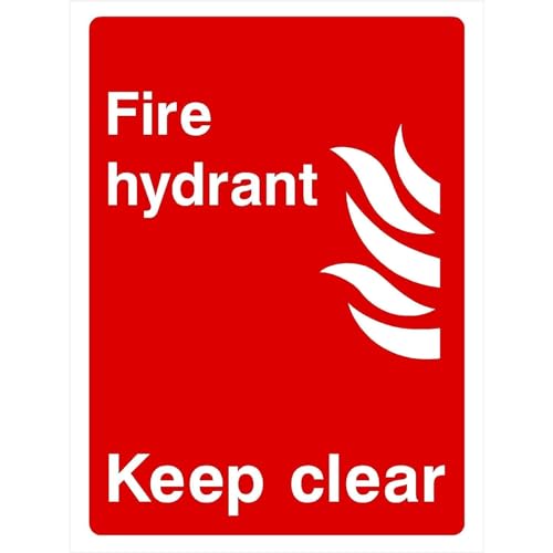 Fire Hydrant Keep Clear Sign Emergency & Exit Signs Metal Sign Tin Sign 8x12 Inch - Caution Safety Warning Security Signs Indoor & Outdoor Signs for Home, Office, Work