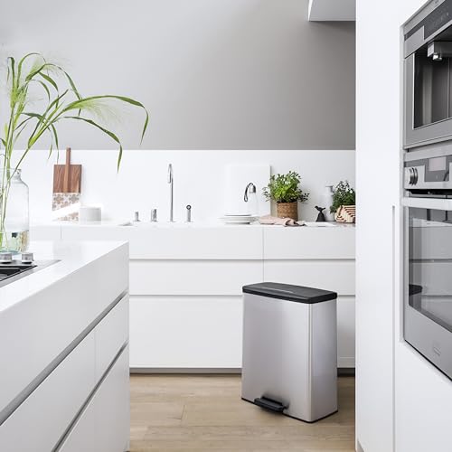 Image of CURVER Duo Decorative Rectangular Bin 26 + 26 Litre Silver 486 x 284 x 615 mm 100 percent Recycled Material