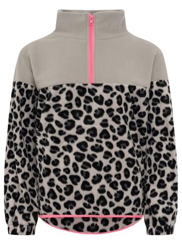 Zwillingsherz Damen Fleecetroyer Leo Classic Fleece Pullover mit Reißverschluss Animalprint Warm & Weich