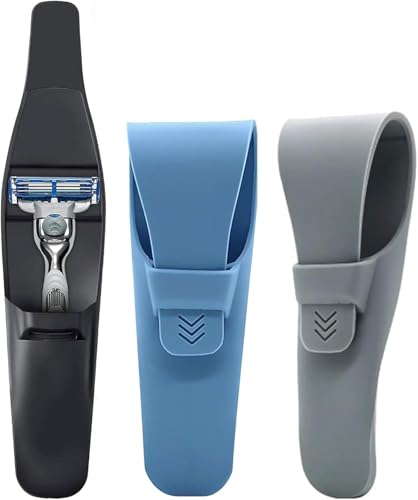 1 caixa de armazenamento portátil para barbeador, estojo de barbear de silicone, organizador de acessórios de barbear para barba e bigode