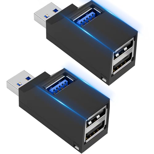 JIEYUCHU 3 Port USB 3.0 Hub, 2 St&uuml;ck USB Adapter (USB3.0+2 USB2.0), USB Verteiler f&uuml;r PC, Laptop, Flash Drive, HDD, Tastaturen, Konsole, Drucker und weiteren