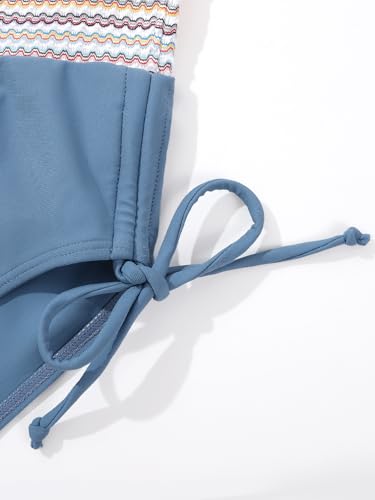 Image of Teen Girls Swimsuit Two-Piece Bikini Set Adjustable Shoulder Straps Bathing Suit Kid Athletic Swimwear with Chest Pad