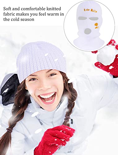 3 Hole Balaclava Face Mask Men Ski Face Masks For Winter Outdoor Sports Cycling Full Face Cover Women White #TOP1
