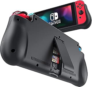 NEWDERY External Battery Station for Nintendo Switch, 10000mAh Backup Charger Case Support PD Quick Charging with 2 Extra Game Card Slots Adjustable Kickstand for Nintendo Switch