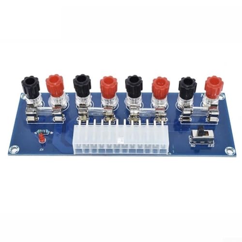 XH-M229 ATX Módulo adaptador de fuente de alimentación con conector de 24 pines, 4 grupos de salida (3.3V/5V/12V/-12V), fusible protegido, para computadora de escritorio Brea