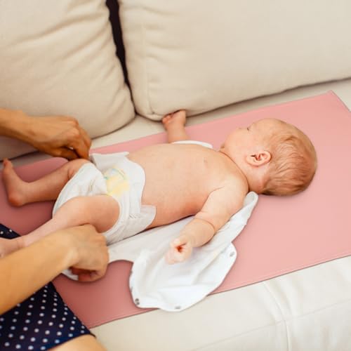 FillTouch 3 Pcs Leather Portable Changing Pad Wipeable Travel Changing Pad Foldable Changing Mat for Baby and Small Toddler - Thumbnail 6
