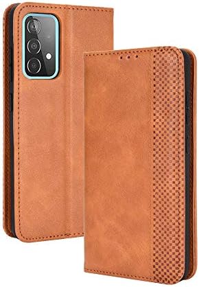 EASSGU Phone Case for Samsung Galaxy A53 5G PU Leather Flip 1 Wallet with 3 Card Slots Cover 360 Cover Protection Anti Drop Anti Scratch Magnetic Brown