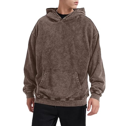 Oversized Hoodie Men Vintage Cotton