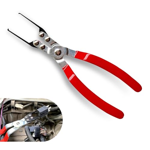 Sinytuto 1 PC Car Relay Clamp, 8.85In Waterproof Metal Design, Durable Vehicle Repair Tool, Universal Automotive Fuse Puller Clamp Replacement for Most Cars Trucks SUVs (Red)