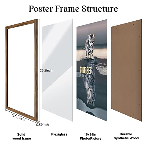Jdzivtop 16X24 Picture Frame Brown, Rustic 24X16In Poster Frame, Distressed 16 thumb #4