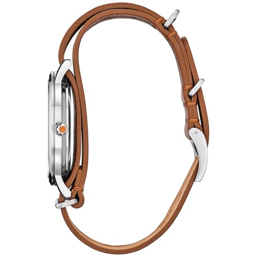 Image of Citizen Men's Eco-Drive Ahsoka Tano Star Wars Watch, Stainless Steel Case, Diamond-Shaped Markers, Brown Leather Strap (Model: BJ6508-02W)