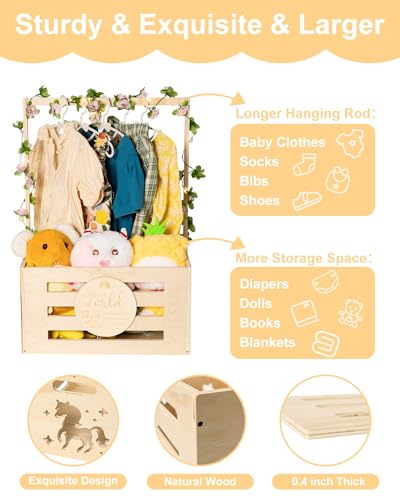 Woodenbabyshowercrateclosetbabygiftbasketwithhandlegarlandbabyannouncementsignstringlightshangerslargebabystoragecratehampernewbornwelcomegiftforpregnancy Urban Country Home Decor Wooden baby shower crate closet baby gift basket with handle garland baby announcement sign string lights hangers large baby storage crate hamper newborn welcome gift for pregnancy urban country home decor