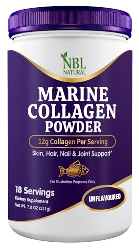 NBL Natural Marine Collagen Powder Unflavoured 12g Collagen Per Serving 221g 18 Servings