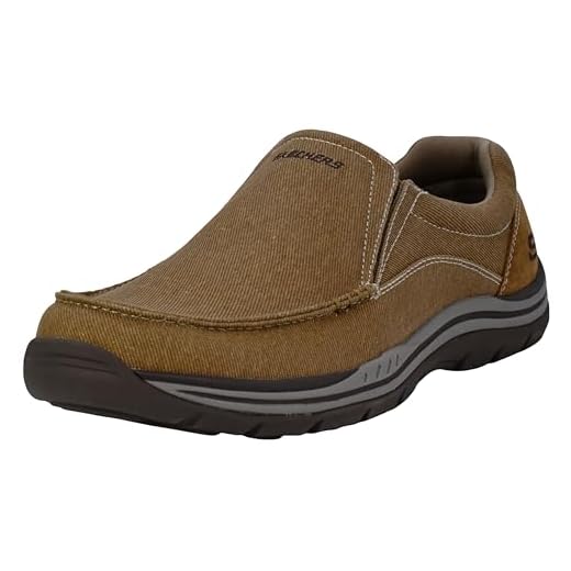Skechers Mocassim masculino Avillo esperado, Castanho, 14