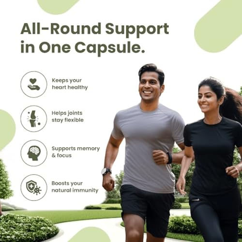 Image of Revital Omega 3 Vegetarian 1000mg Flaxseed Oil |Supports joint health, heart health and enhances memory function | Fusion on Omega 3,6 and 9 |Plant-Powered| 60 capsules