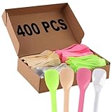 400PCS Disposable Dessert Spoons for Tasting,Plastic Mini Ice Cream Sample Spoons for Miniature Dessert Cups, Sampling, Small Catering Supplies, Tasting Party