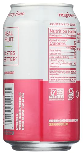 Image of Spindrift Sparkling Water, Raspberry & Lime, 12 fl oz