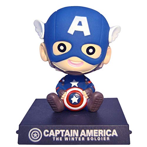 Daiyamondo Super Hero Action Figure Limited Edition Bobblehead with Mobile Holder for Car Dashboard, Office Desk & Study Table (Pack of 1) (Baby CA)