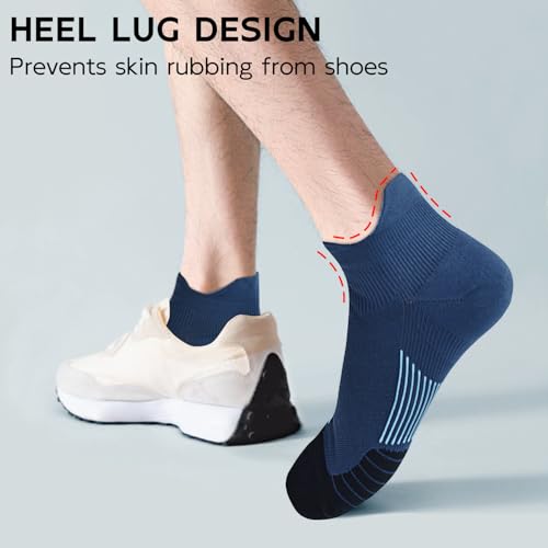 Mens Ankle Socks Cushioned Breathable Athletic Socks with Arch Compression for Men & Women 2 Pairs4