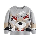 [HongzyFirm] クリスマス セーター キッズ ベビー服 可愛い 面白い ノルディック柄 プルオーバー 女の子 男の子 韓国風 男女兼用 インナー トップス ニット 子供服 防寒 長袖 厚手 春秋冬 ニットセーター 子供 丸首 暖かい 新年 プレゼント