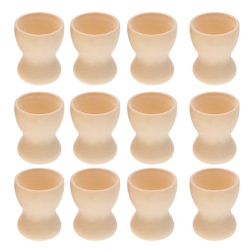 Angoily 12Pcs Easter Diy Wooden Egg Cups for Kids...