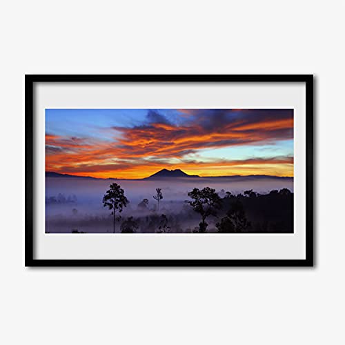 Affiche encadrée paysage de brouillard 60x40 cm pour habiller un mur vide de salon