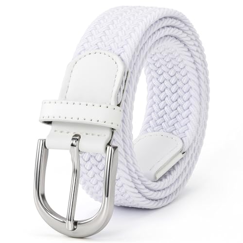 Image of Mile High Life | Braided Stretch Elastic Belts | Pin Oval Solid Black Belt Buckle | PU Loop End Tip Men /Women /Junior Belt