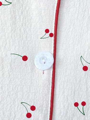 Remidoo Women's Floral Pj Set Short Sleeve 2 Piece Button Up Pajamas Sleepwear4