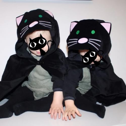 Disfraz para niña gato Halloween con capa con capucha miniatura 5