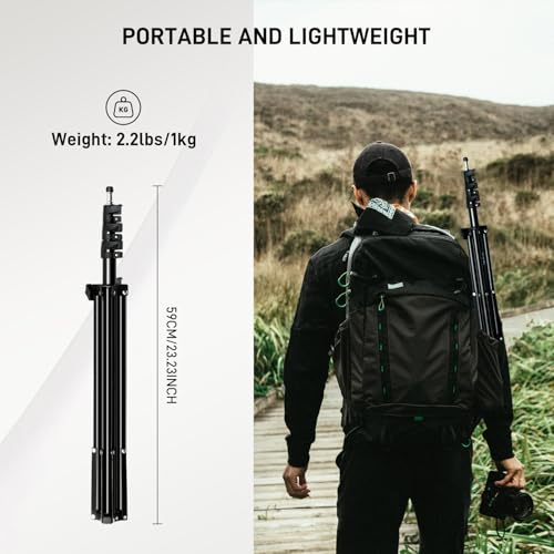 Image of GVM Photography Light Stand 75 inch /190cm, Portable Aluminum Photo Video Tripod Stand with 1 /4 inch Screw for Softbox, Photo Studio Panel Video Light, Photographic Equipments