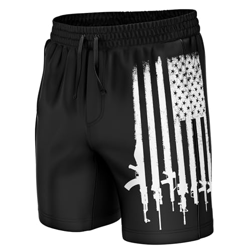 100% Cotton Men’s Fleece Shorts, Decorated in The USA - Arsenal Flag - XL